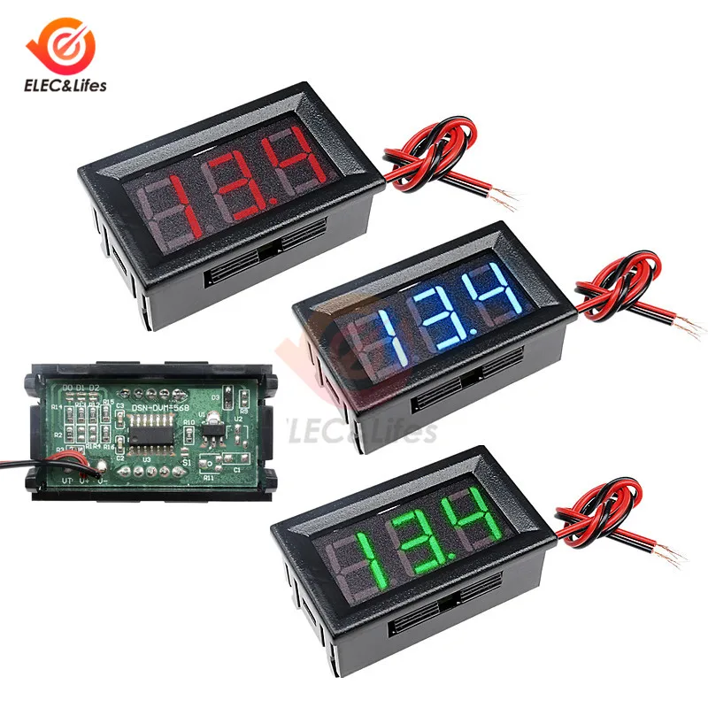 

DC 4.5-30V 2.5-30V 5-130V Mini Digital Voltmeter 0.56inch LED Display or Electromoble Car Volt Monitor Tester Voltage Detector