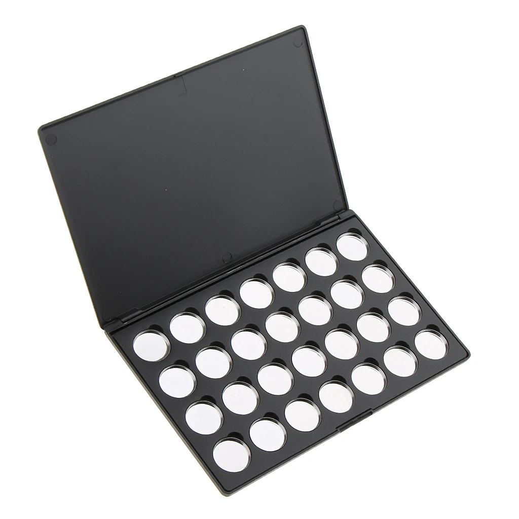 Cosmetic Travel Magnetic Empty Palette Box Eyeshadow Powder Blusher Makeup Case Organizer with 28 Round Pans Tins Set