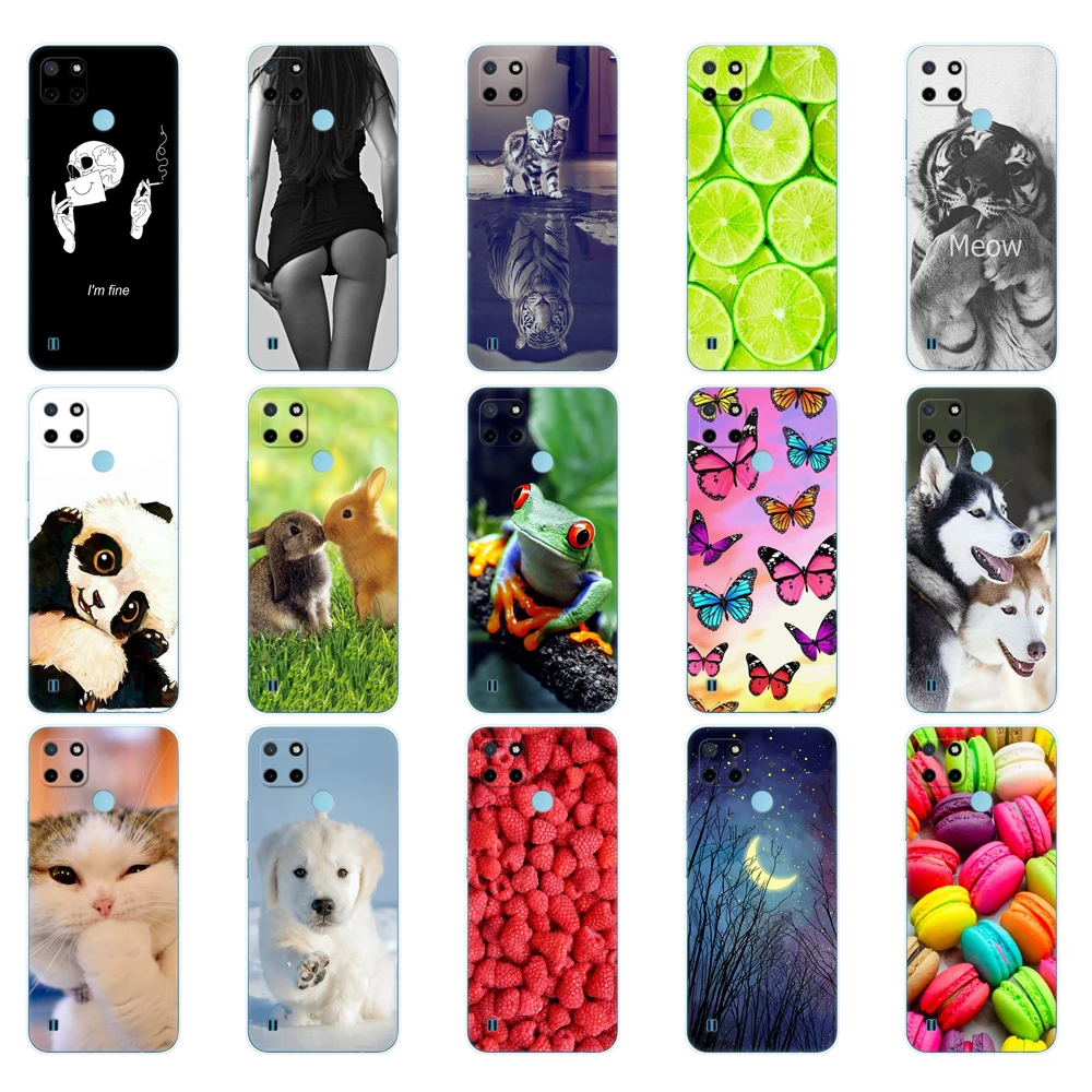 for realme c21y c25y case silicon back cover phone case for oppo realme c21y c25y 4g soft case rmx3261 coque tpu bumper 6 5inch free global shipping