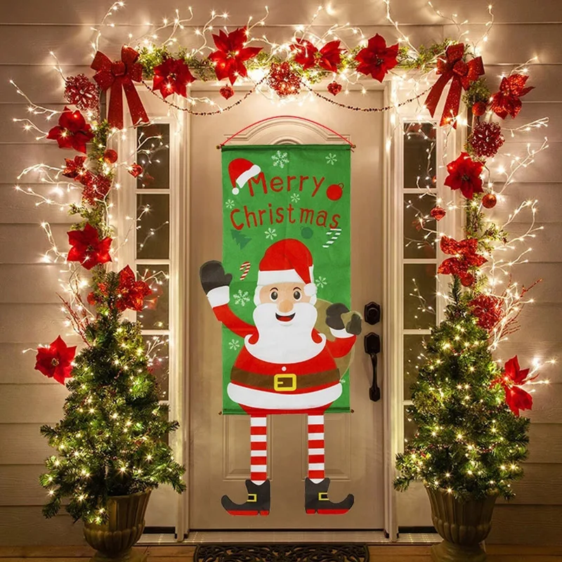 

Merry Christmas Porch Door Banner Hanging Ornament Christmas Decoration For Home Xmas Natal Noel 2020 Happy New Year 2021