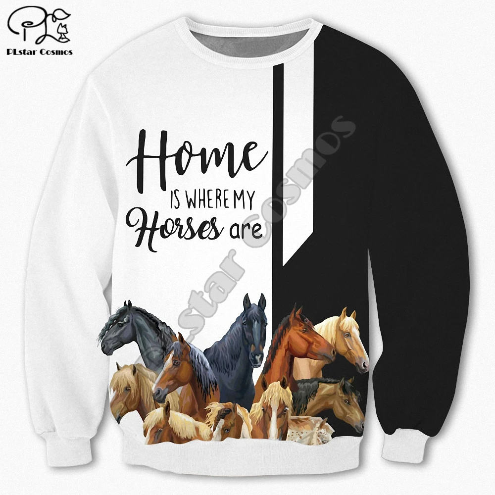 

PLstar Cosmos Love Horse Fashion Men's Sweatshirt Various Funny Horses 3D Printing Harajuku Jacket Unisex Casual Hoodie Style-15
