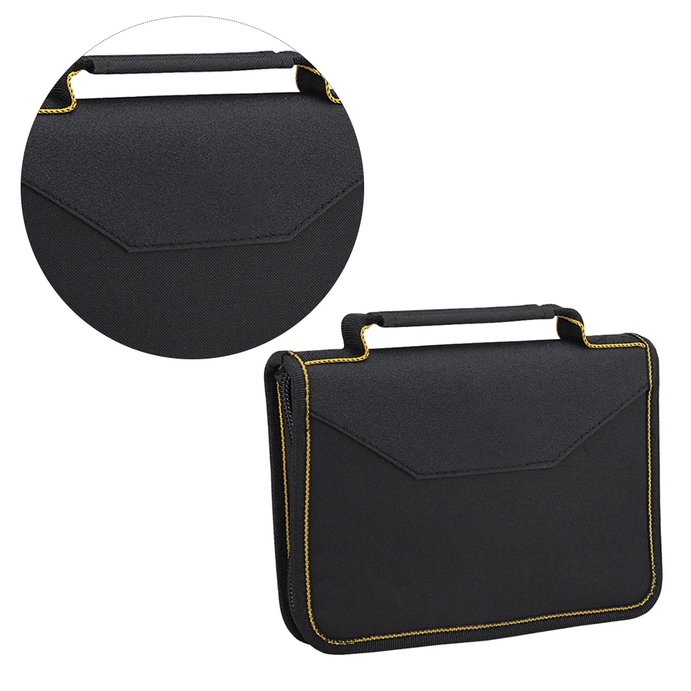 

Oxford Cloth Toolkit Bag Hard Board Handle Electrician Repair Kit Handbag Utility Storage Tool Bags(Small,Black)