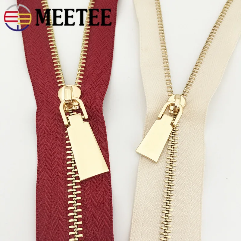 

10pcs Meetee Detachable 3# 5# Metal Zipper Sliders For Metal Zippers Spring Lock Zipper Head Zip Repair Kits DIY Accessories