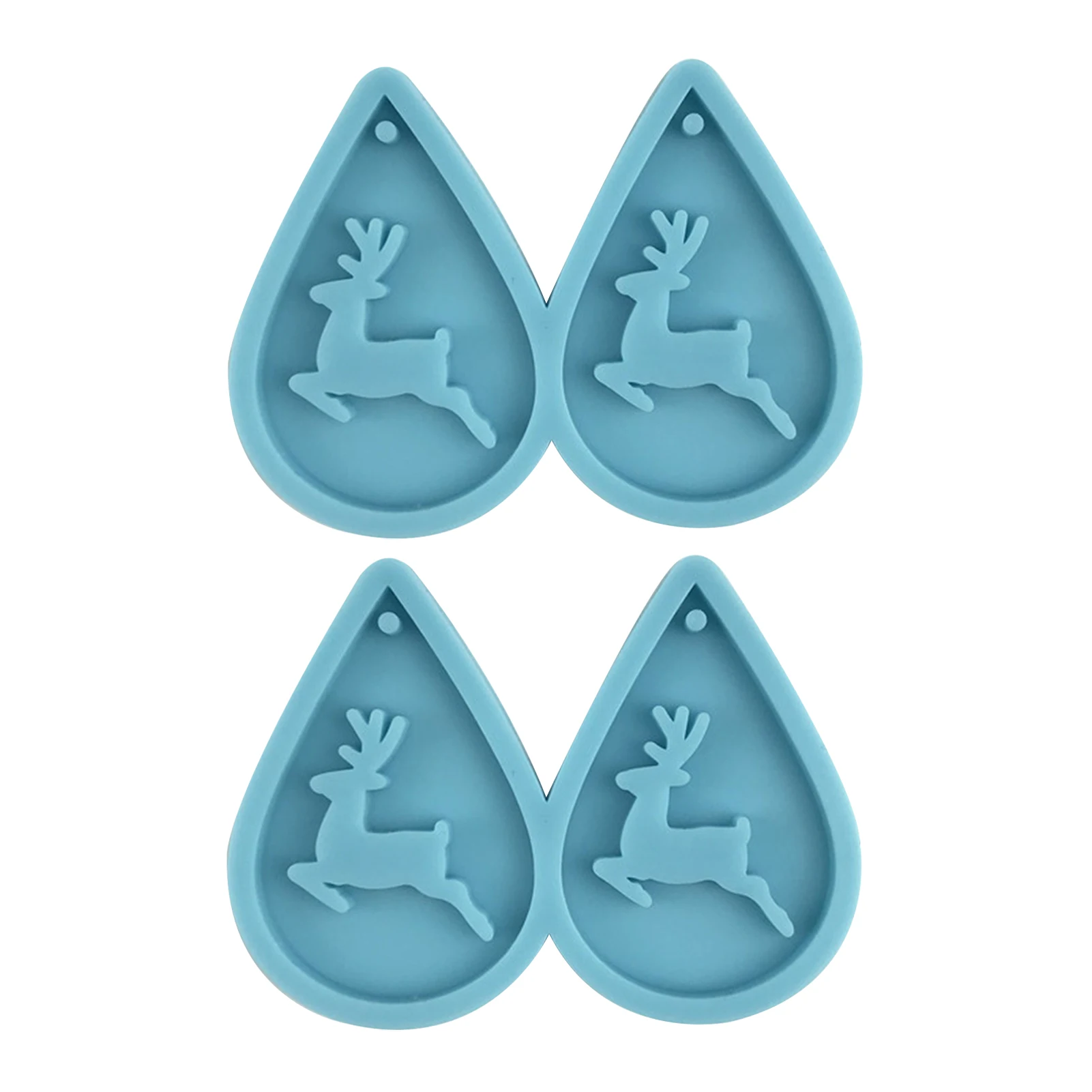 

2pcs Tree Reusable Handwork Heat Resistance Gift Chocolate Candy For Christmas Silicone Mold Water Drop Earring Pendant Mould
