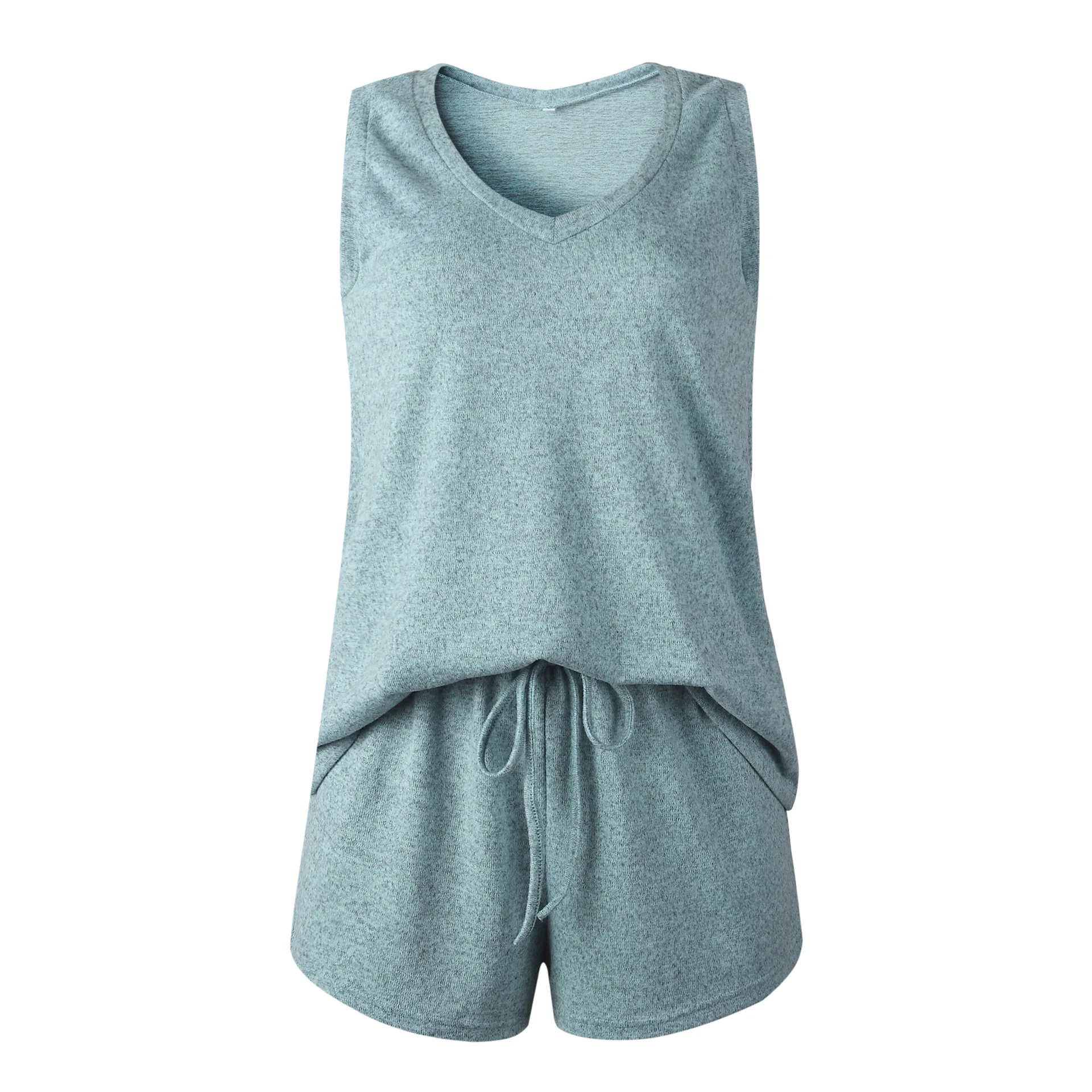 

Two Piece Sets Women Striped Homewear Tops Tshirt Biker Shorts Tracksuits Spring Sleepwear Pajamas Lounge Wear Knit Streetwear
