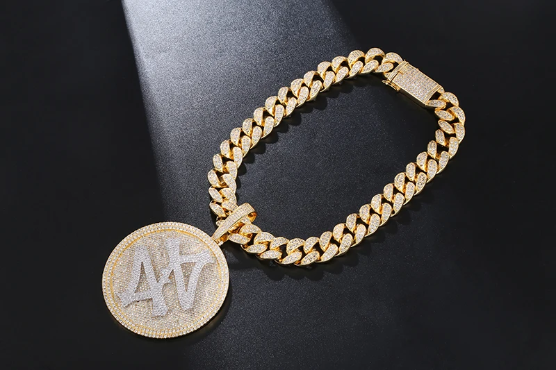 Кулон в стиле хип-хоп с кубическим цирконием и кристаллом | Украшения аксессуары