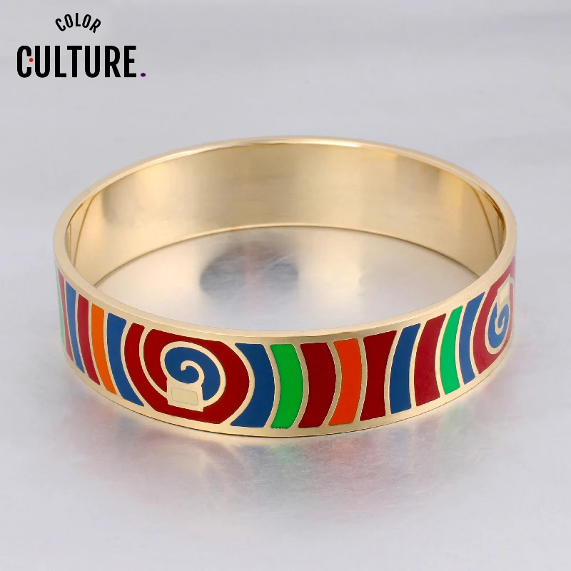 1 6 см ширина браслет бренд женский золотой из нержавеющей стали Радужный цвет