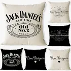 Черно-белый плюшевый чехол для подушки, роскошный декоративный чехол для подушки, высококачественный чехол для подушки с принтом букв для отеля, семьи, дивана, чехол для подушки