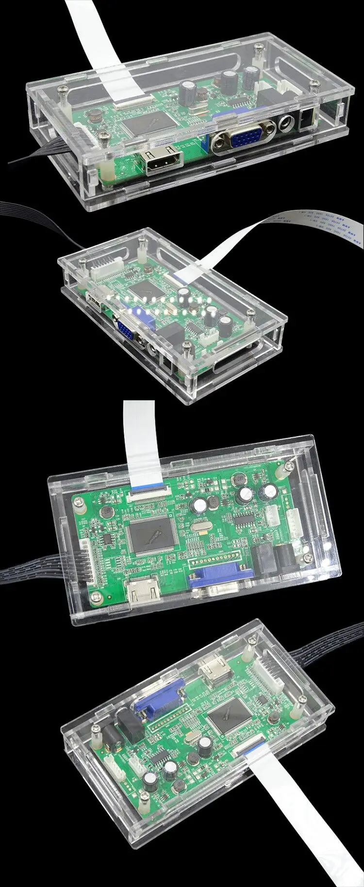 Светодиодный/драйвер ЖК-дисплея плата контроллера прозрачный акриловый Защитный чехол Коробка для нашего контроллера EDP драйвер карты материнская плата