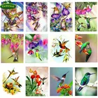 Алмазная вышивка YUMEART, картина с птицами и цветами, картина для стразы, картина с Колибри, вышивка крестиком, искусство, Настенный декор