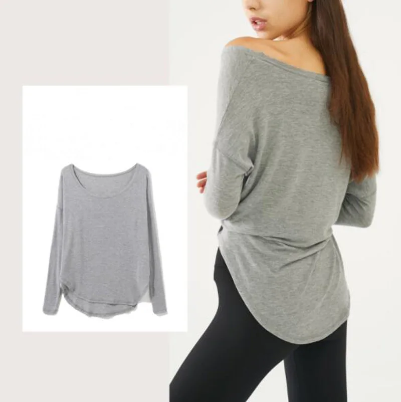 

Cultiseed Women Sexy Slash Neck Off The Shoulder Loose T-Shirt Tops European Female New Fashion Solid Color Holiday Casual Tees