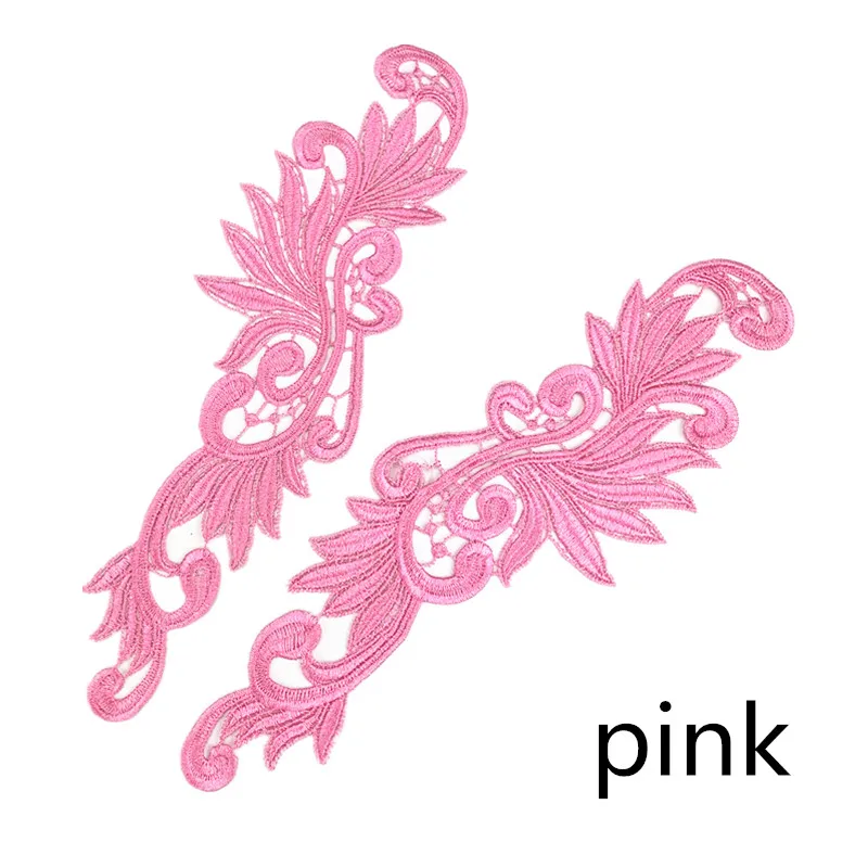 pink Zsbszc 5 пар Флуоресцентный цвет цветок кружево аппликация патч Танго костюмы для латинских танцев балетные костюмы платье Декор шитье ремесла DA004 - Цвет: pink