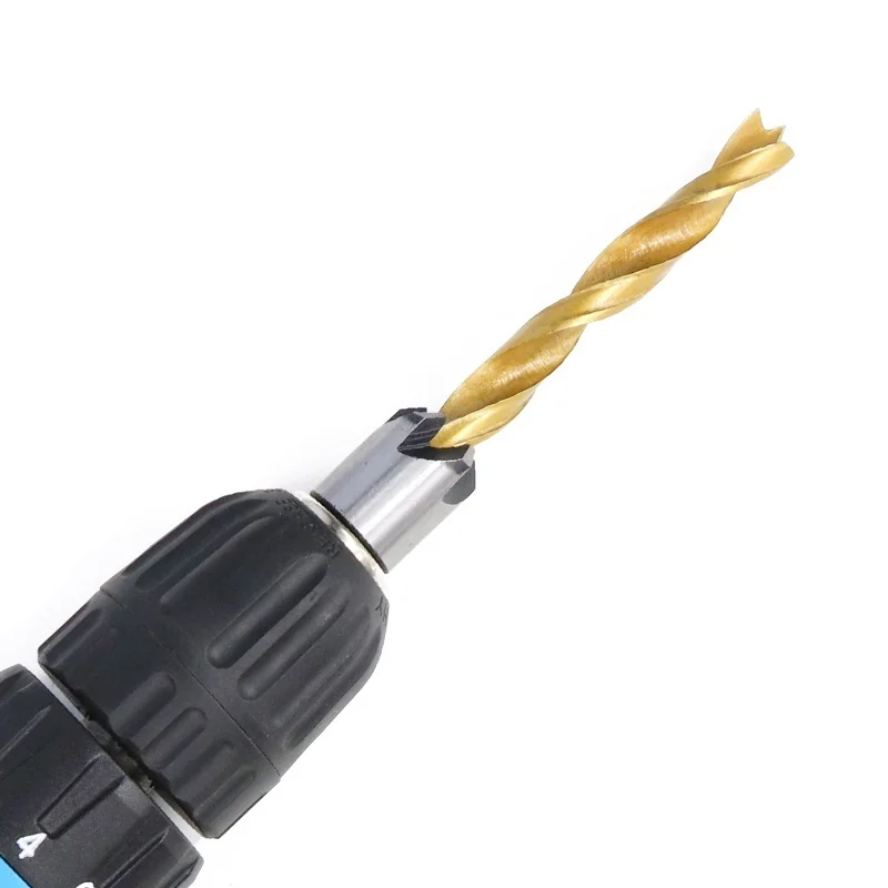 

HSS 3-10mm Countersink Drill Bit Set Titanium Coated Wood Drill Bit with Hex Key Chamfer Drill Bit