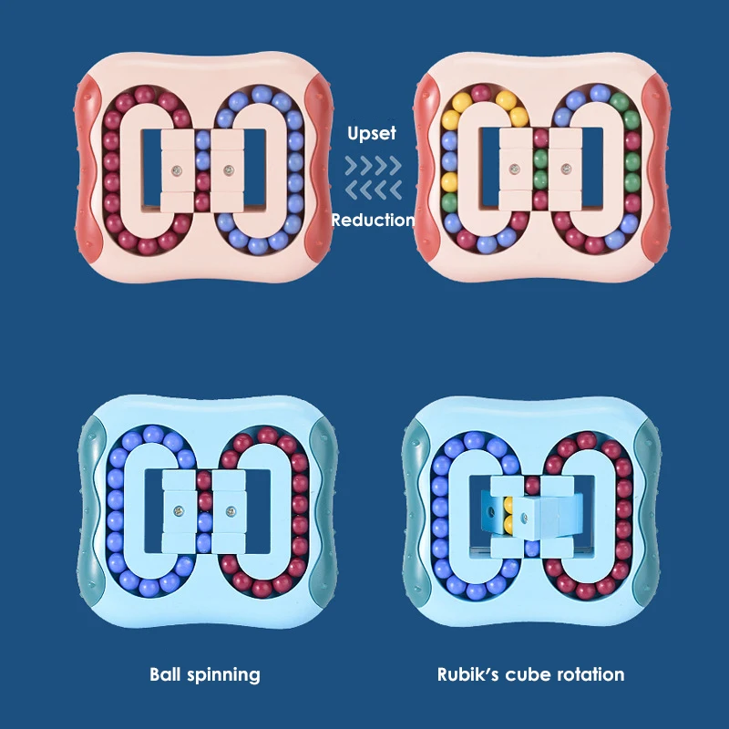 

3 Color Rotating Magic Bean Intelligence Fingertip Cube Stress Relief Finger Gyro Magic Disk Educational Cube Toy For Children