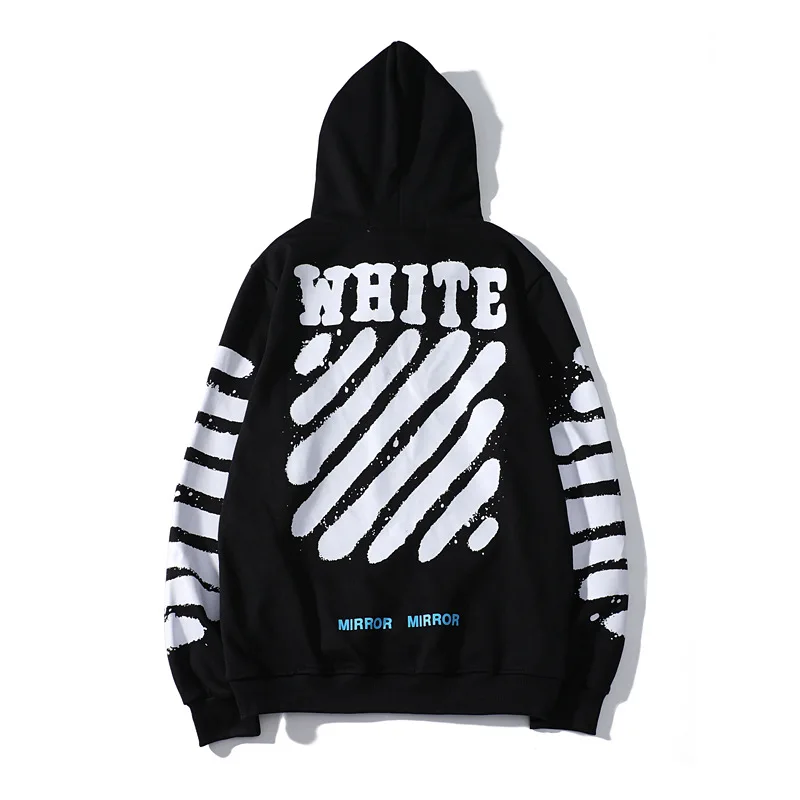 

Chao br off sweater wo ow white hooded couple's slant stripe printing Pullover loose jacket and women's