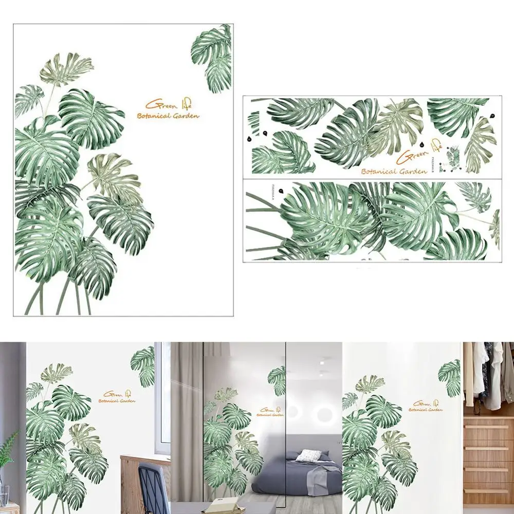 

Hot DIY Wall Art Decal Decoration Green plant pattern Fashion Wall Sticker Wall Stickers Home Decor 3D Wallpaper