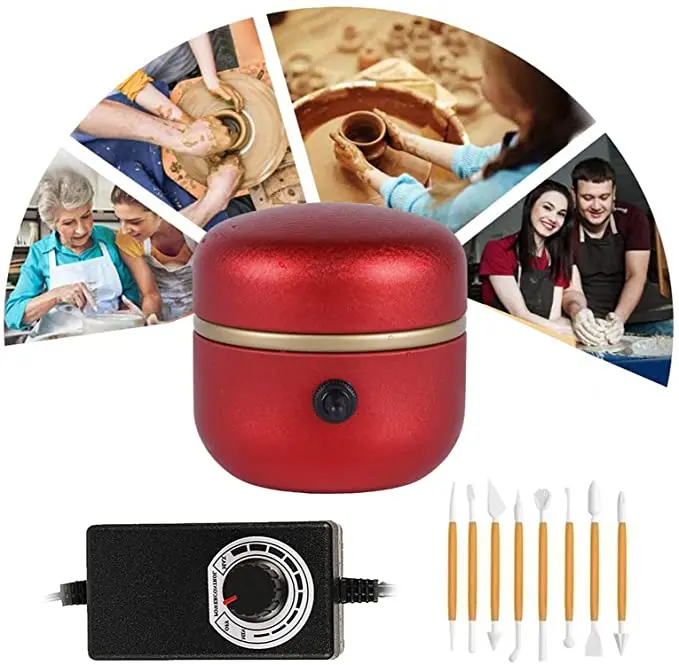 

Mini Drawing Machine Electric Pottery Wheel Machine Small Pottery Forming Machine with Tray for DIY Ceramic Work Clay Craft