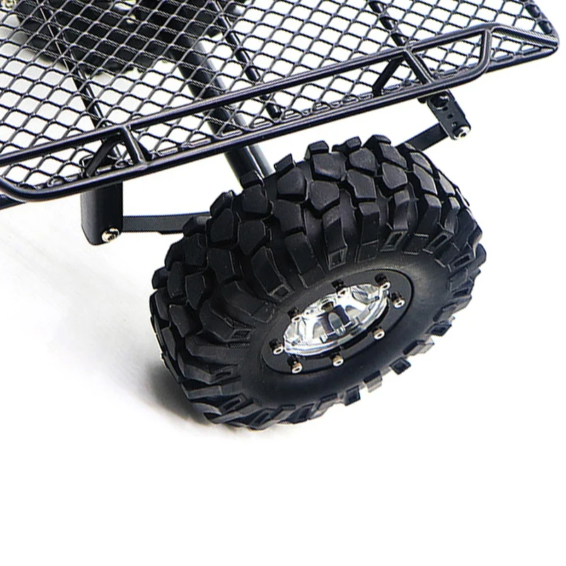 

Metal Double Wheel Trailer Tow Hook for 1/10 RC Crawler Car TRX4 D90 Scx10