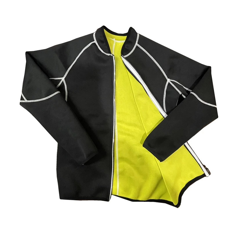 Women's neoprene shaping shirt, slimming body shaper, waistband, zippered blouse, sauna, heated shirt