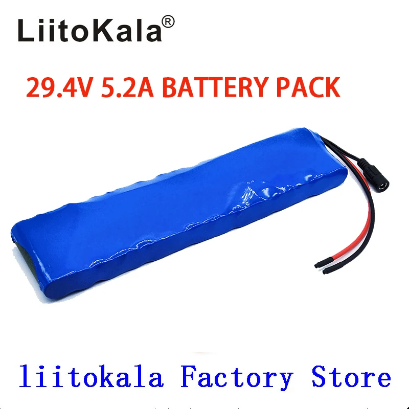 

LiitoKala 24V 5.2Ah 7S2P 18650 Battery li-ion battery 29.4v electric bicycle moped /electric not include the charger