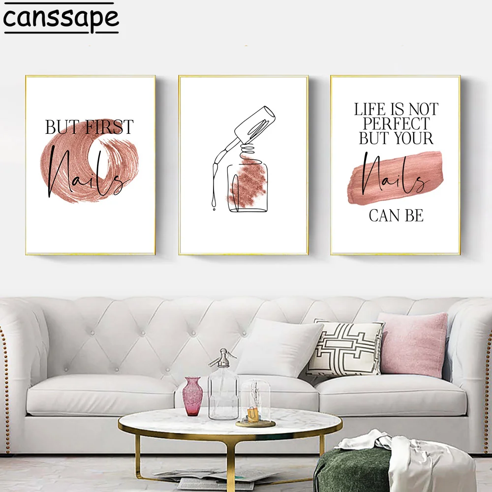 

Abstract Wall Painting Fashion Canvas Prints Nail Polish Posters Lines Art Poster Fashion Print Nordic Wall Pictures Home Decor