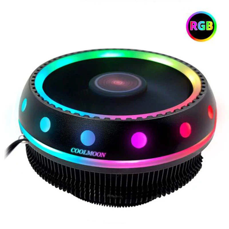 Кулер для процессора радиатор охлаждения RGB беззвучный ПК 3-контактный