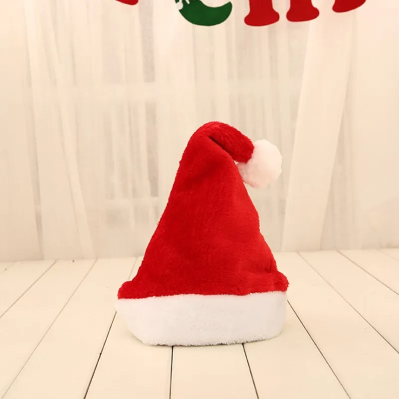 Новогодняя шапка, шапки Санта-Клауса для рождественской вечеринки, красная и белая шапка, Рождественская шапка для Санта-Клауса, костюм, Рождественское украшение для взрослых