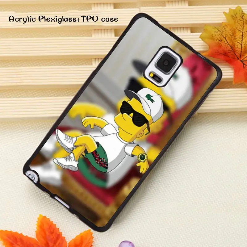 

Funny Bart Simpson boys Phone Case Acrylic Plexiglass TPU For Samsung Note20 10 9 8 7 5 Pro ULTRA