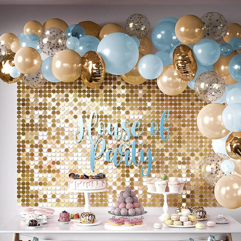 

Shimmer Wall Panel Round Wind Panel Sequin Background Wall Glittering Golden Wall Decoration Wedding Birthday Party Decoration