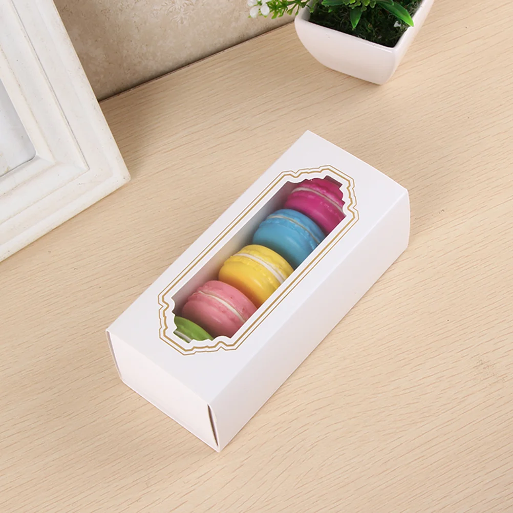 

30PCS Macarons Box for 5 Macaron Container Drawer Type Macaron Boxes Cookie Cake Dessert Party Gift Packing Box with Clear