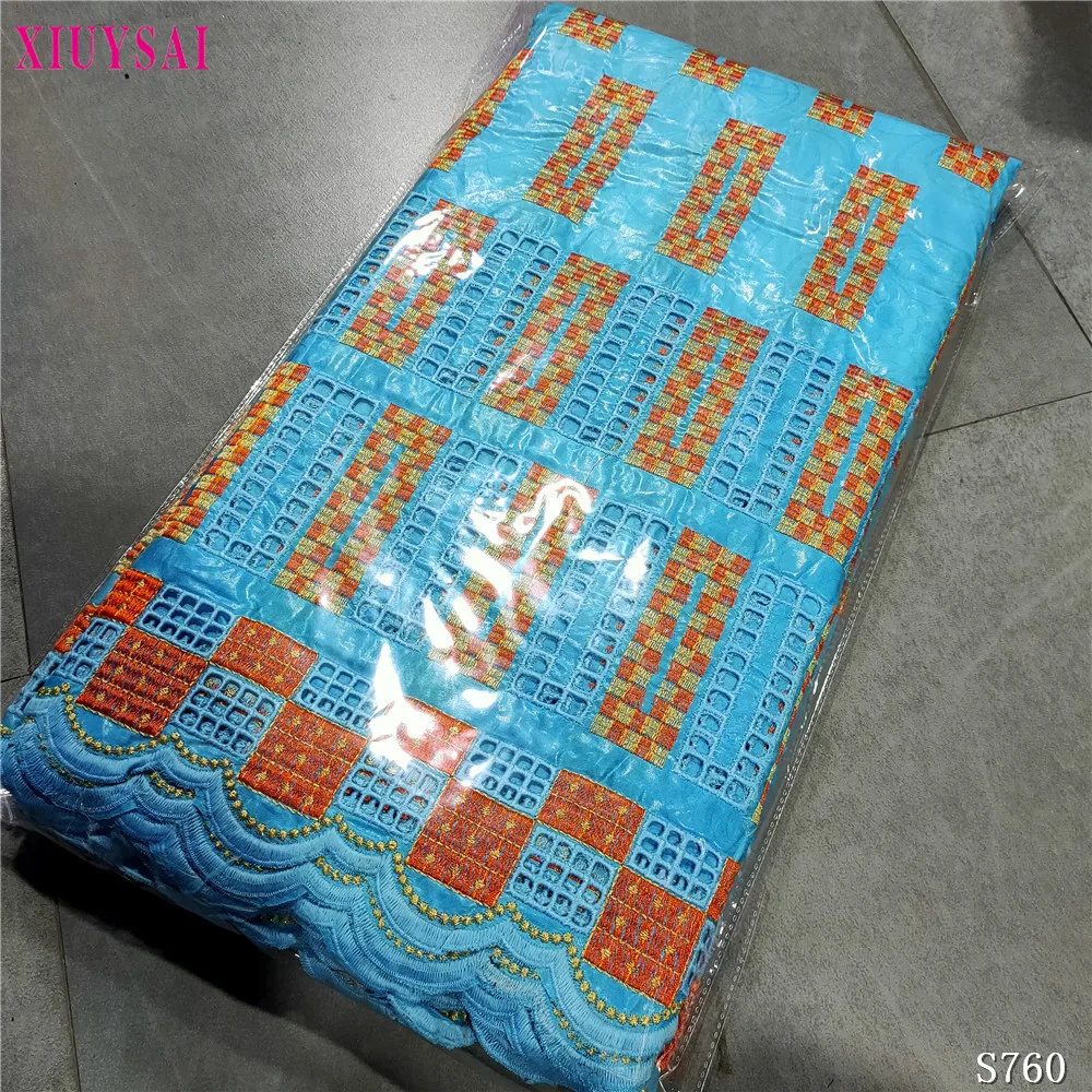 

5Yards Swiss Voile Lace In Switzerland Nigerian Embroidery Bazin Riche Fabrics For Man Women Party Dress SL760