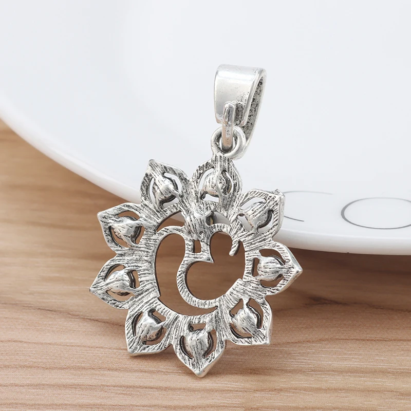 2 шт. индийский Ом АУМ хрустальные стразы Подвески с цветком лотоса подвески для