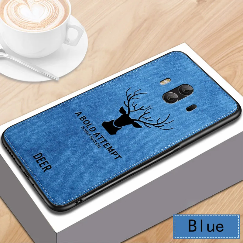 Blue without bracket Тканевый чехол для телефона Zerrul для huawei P20 Pro P10, Роскошный чехол для mate 20 20X Pro 10 9 8, обновленная задняя крышка с рождественским оленем - Цвет: Blue without bracket