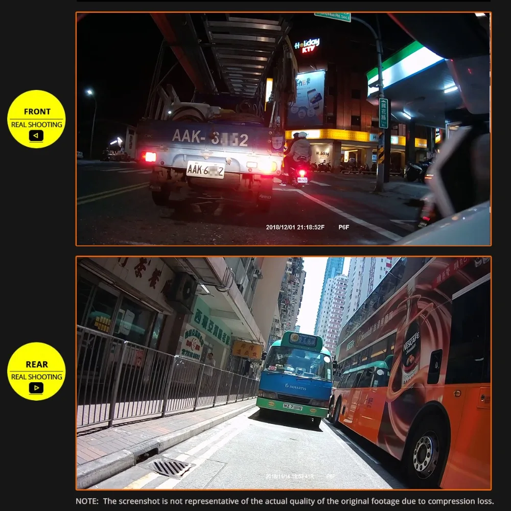 

VSYSTO B2FL dual 1080p full HD motorcycle DVR wifi dah cam full body waterproof front and rear view night vision