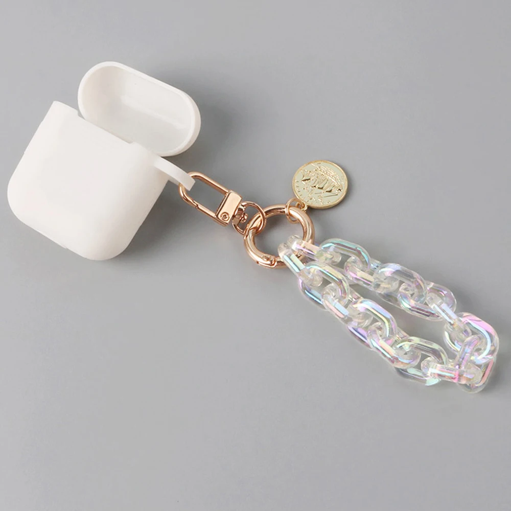 

1pc New Dream Colorful Alloy Keychain Gold Color Button Chain Acrylic Key Pendant Ring For Women Couple Bag Headset Pendant