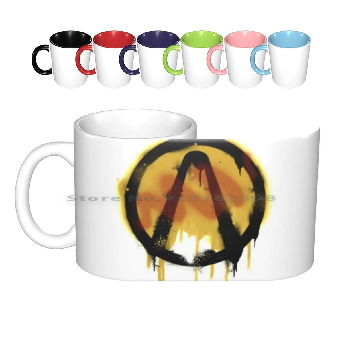 Керамические кружки с символом в стиле граффити, кофейные чашки, кружка для молока и чая, 2, 3, сказки от веера, художественная коробка передач, программное обеспечение Hunter Symbol