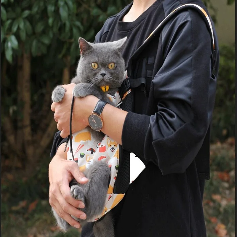 переноска для кошек собак и домашних животных слинг сетка холщовая дышащая сумка