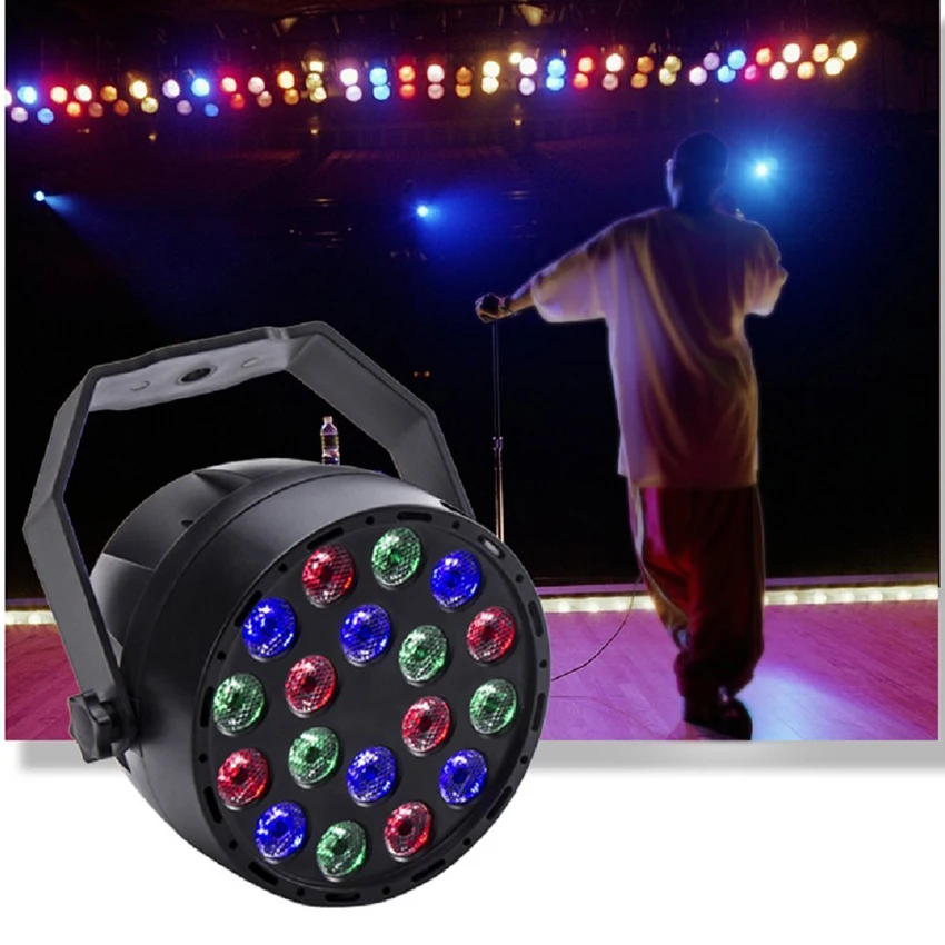 

Новый профессиональный лазерный светодиодный сценический свет звуковая активация 18 светодиодный DMX512 RGB DJ Dance Par диско вечерние KTV бар Свадеб...