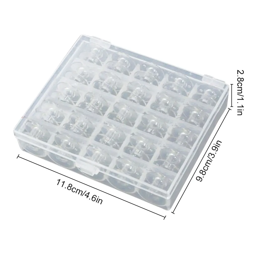 

25 Pcs/box Sewing Bobbin DIY Crafting Empty Bobbin Sewing Machine Plastic Spools Thread Bobbins Storage Box Set Sewing Tool