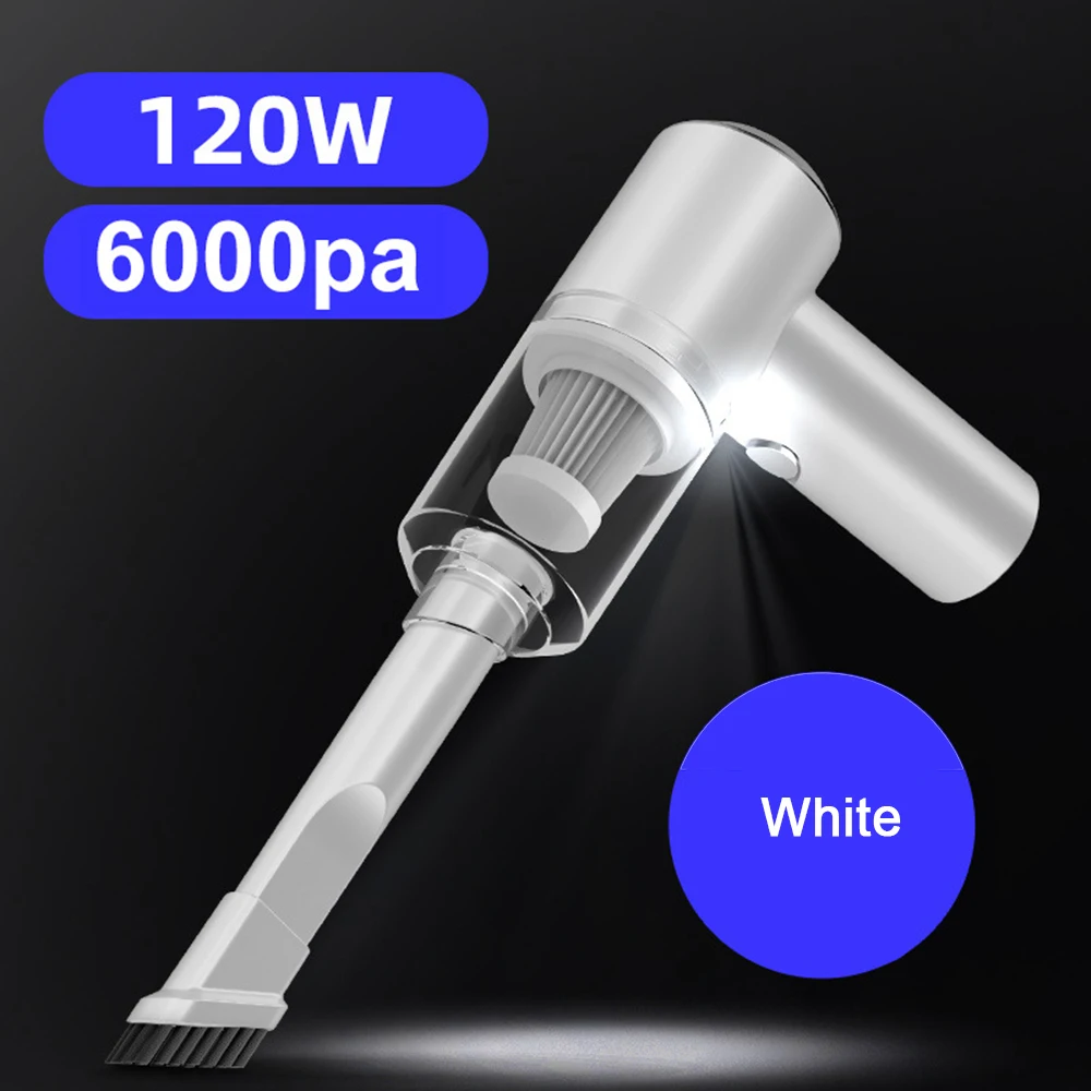 

6000Pa 120W Portable Cordless Car Vacuum Cleaner Wireless Car Dual Use USB Rechargeable Powerful for SUV Truck Home Office New