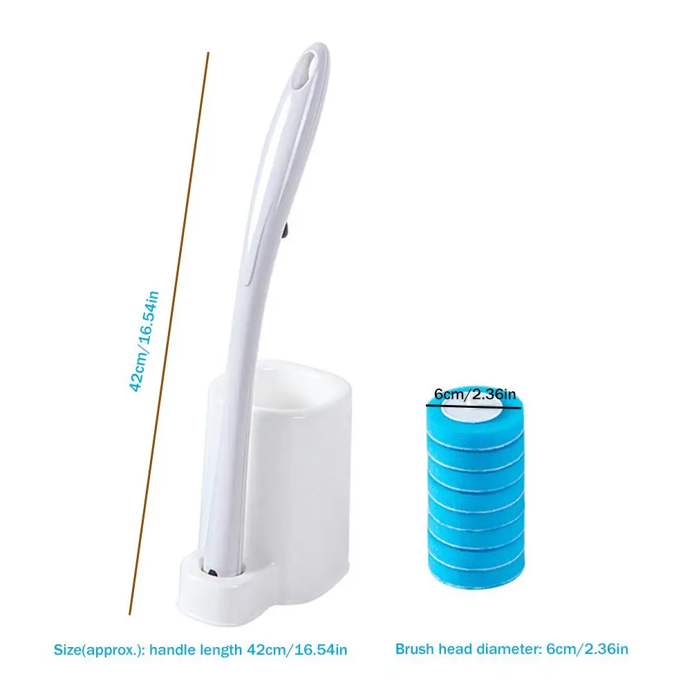 

Toilet Wand Disposable Toilet Cleaning System Wand Refill Heads Sponge Heads Storage Caddy Toilet Cleaning Brush