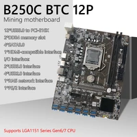 b250 btc mining motherboard 12xpcie to usb3 0 graphics card slot supports lga1151 support ddr4 cpu miner board 2400mhz 16gb