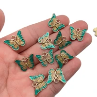 peixin 20pcs 1418mm alloy metallic enamel butterfly charms colorful insect pendant diy jewelry making accessories wholesale