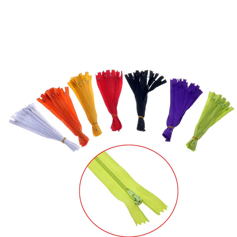 10 шт./компл. 23 см цветные невидимые нейлоновые молнии в виде катушки Швейные