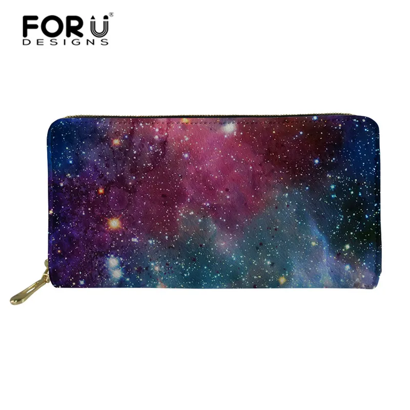 FORUDESIGNS женские кошельки из искусственной кожи Galaxy Space Star женский длинный кошелек