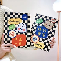 checkerboard embroidery soft tablet for ipad air 4 ipad pro 2021 cover ipad 10 5 case ipad case 7 8 9 th ipad mini 6 5 4 3 2