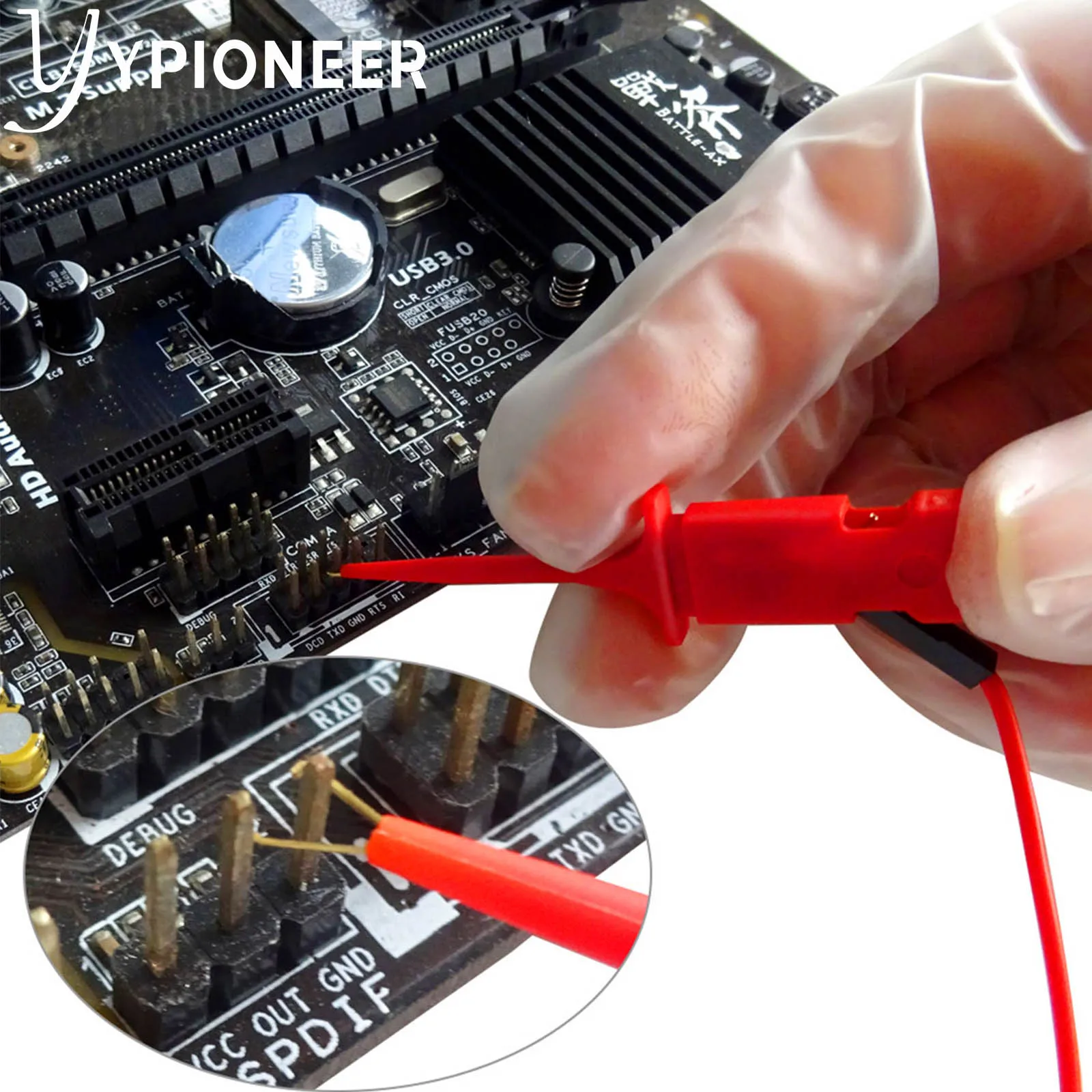 YPioneer P1513D Mini Grabber SMD IC тестовый зажим с силиконовой перемычкой набор тестовых
