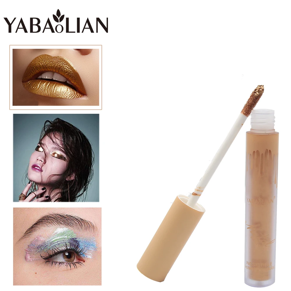 

10 Color Metal Glaze Glitter Lip Gloss Liquid Lipstick Beauty Lip Stain Bright Golden Makeup Cosmetic