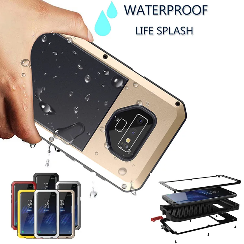 Shockproof Life Waterproof Metal Armor Case For Samsung Galaxy S6 S7 Edge S8 S9 S10 Plus Note 3 4 5 8 9 10 Cover |