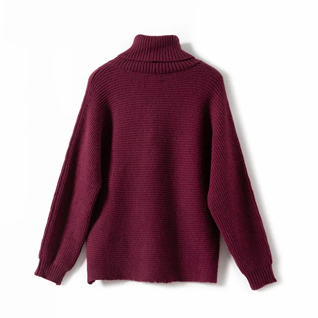 

Solid Color Women's Knit Sweater Simple Long Sleeve Turtleneck Autumn Winter New Knit Pullover 2020